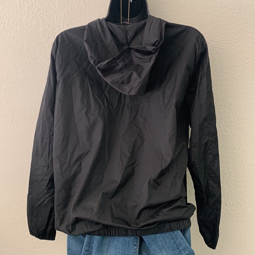 Brandy Melville Jacket OS Black Hooded Windbreaker small lightweight packable - Picture 3 of 9